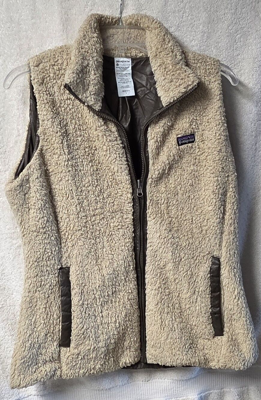 Patagonia Los Gatos Fleece Sherpa Vest Women's Large Pampas Tan El Cap Khaki
